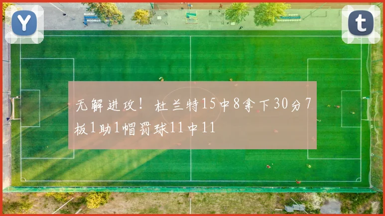 无解进攻！杜兰特15中8拿下30分7板1助1帽罚球11中11